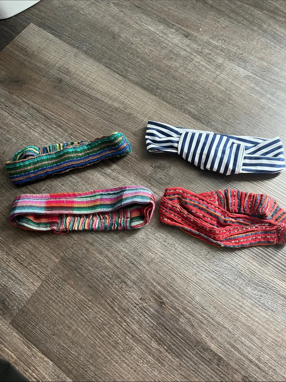 Multicolor & Navy Striped Headband Set - Unbranded